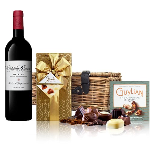 Chateau Cissac Cru Bourgeois Red Wine 75cl And Chocolates Hamper